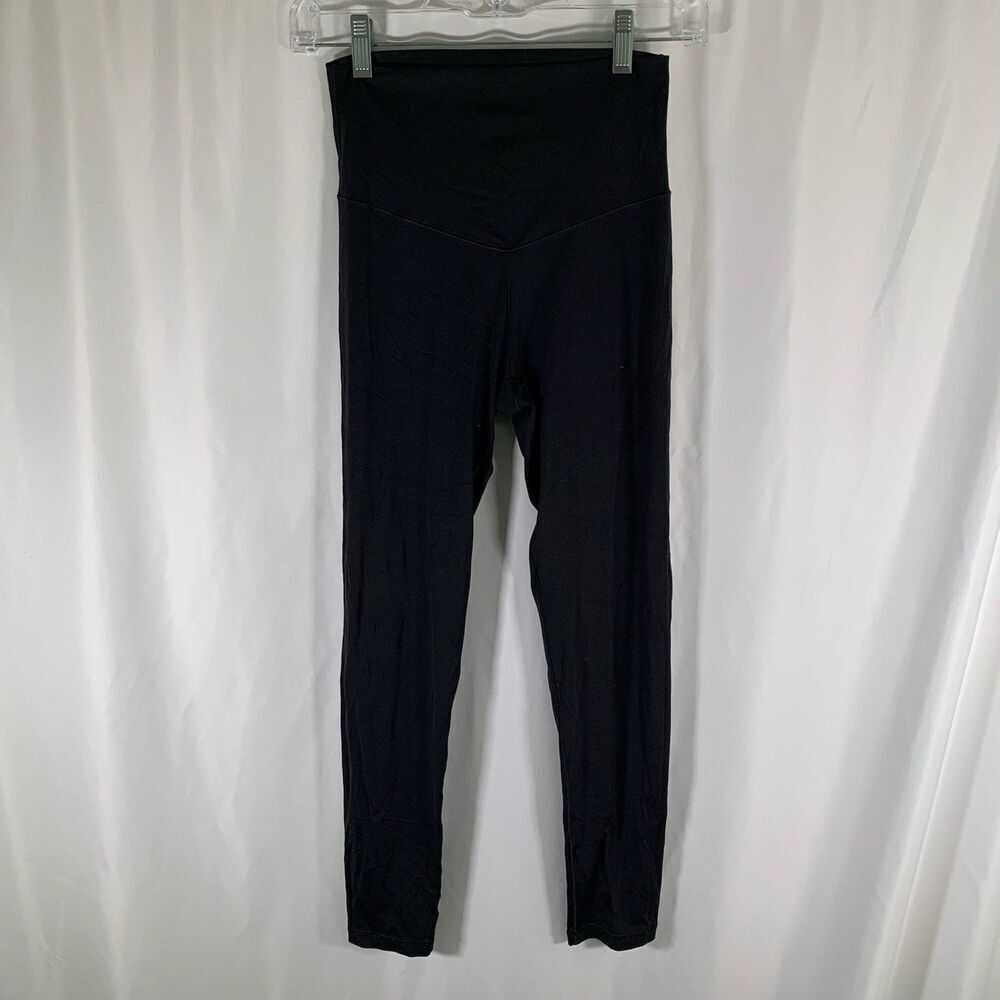 Aerie Leggings Women's Medium Solid Black Pull On Stretchy High Rise